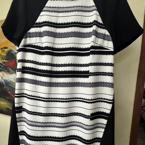 Ivanka Trump Black and White Sheath Mini Dress